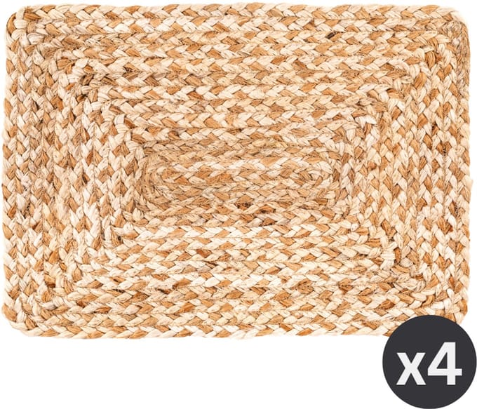 TISECO HOME STUDIO - Placemat GOLDEN BLEACH - SET/4 - jute - Rechthoek - 33x45 cm