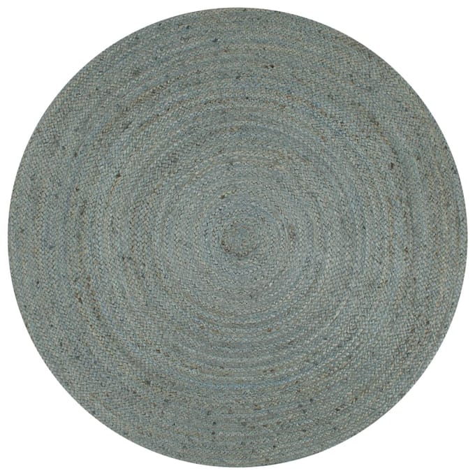 vidaXL - Vloerkleed - handgemaakt - rond - 90 - cm - jute - olijfgroen