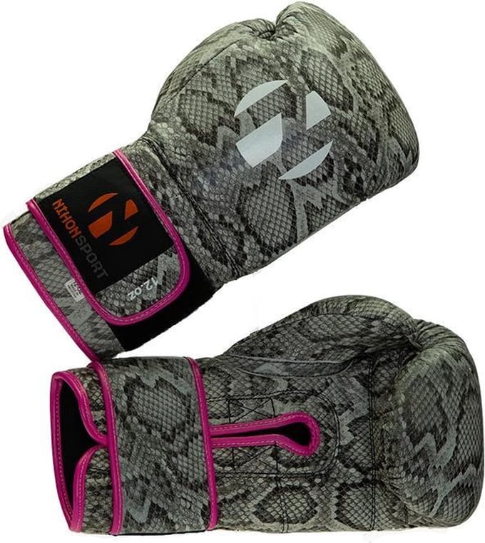 Bokshandschoenen Snake Nihon | slangenprint & Roze details