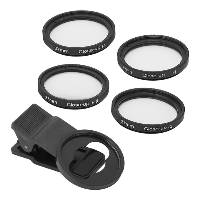 Veledge 37mm Close-Up +1+2+4+10 Close-Up Macro Filter Mobiele Telefoon Lens Filter voor Verschillende black