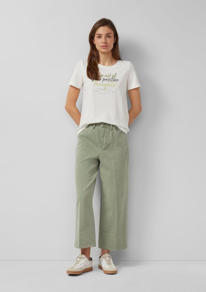 s.Oliver - female - Culotte-jeans / Regular fit / Hoge taille / Wijde pijpen / Strijkvouwen