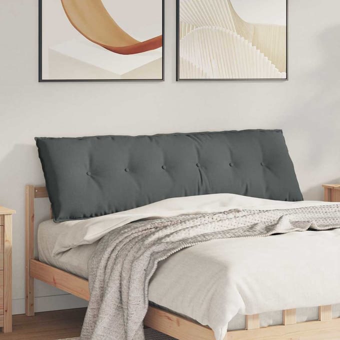 vidaXL - Rugkussen - Donkergrijs - 200 - x - 19 - x - 50 - cm - Stof