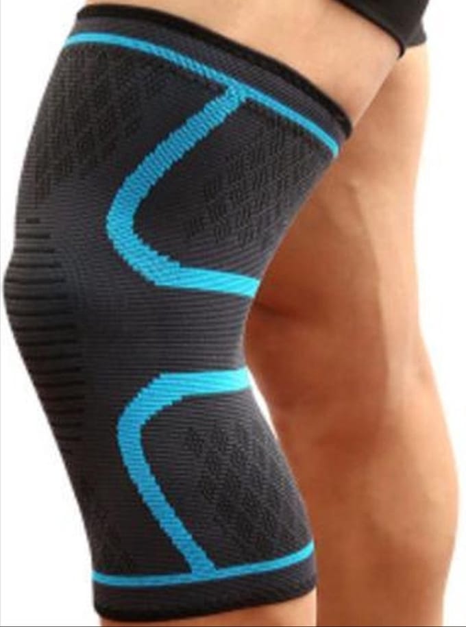 Kniebrace Kniebandage - Zwart / Blauw - maat XL