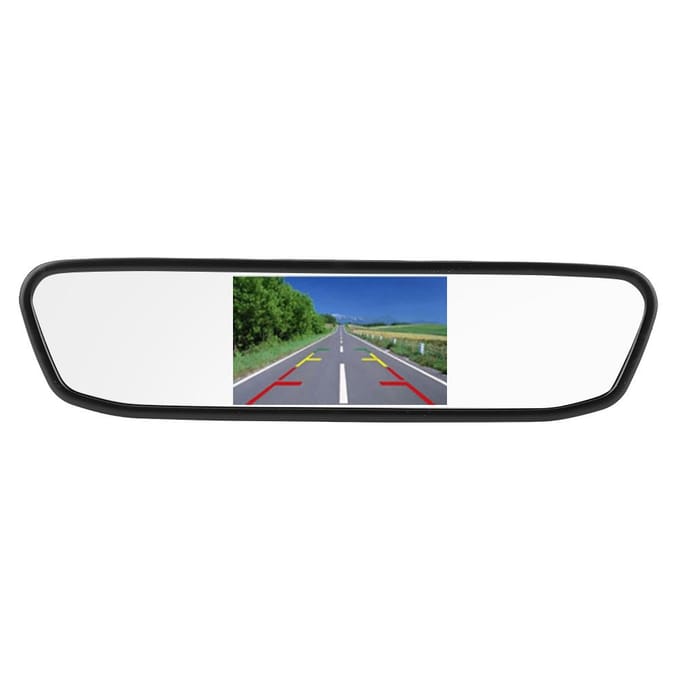 Moniteur Rétroviseur de Voiture 4,3 pouces Écran LCD TFT HD 2 Canaux Entrée Vidéo gray