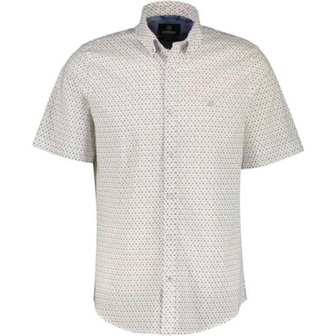 Lerros - Korte Mouw Overhemd - Mannen - M - 100 WHITE - Katoen - 2442105
