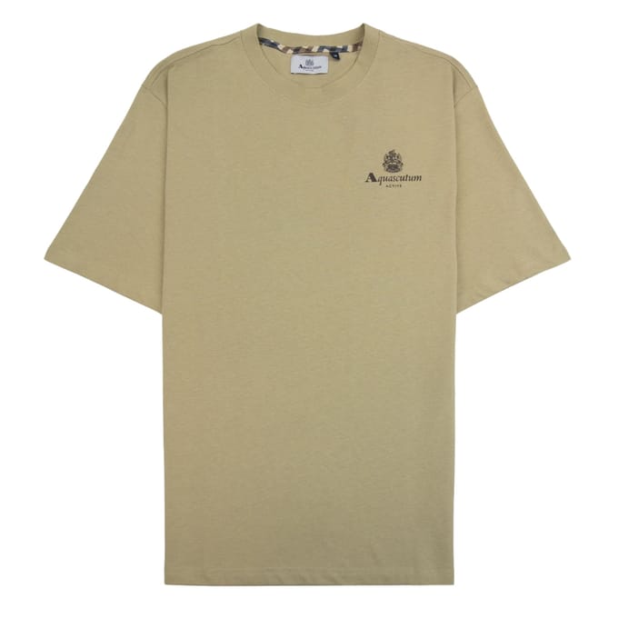 Aquascutum Active T-shirt Met Klein Logo, Beige