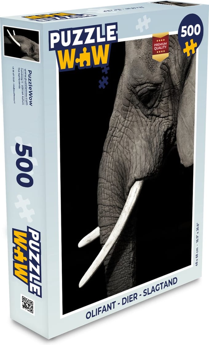 Puzzel Olifant - Dier - Slagtand - Legpuzzel - Puzzel 500 stukjes