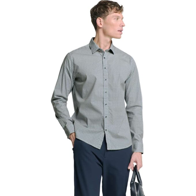 No Excess Shirt Stretch Allover Printed Cloud Größe: M | Business hemden Outlet | Herren