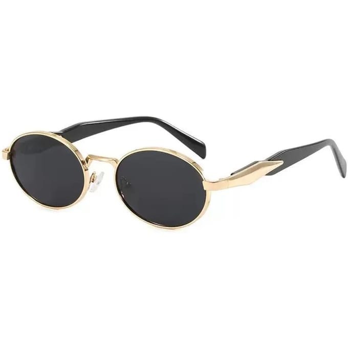 Nieuw Elliptisch Frame Licht Luxe Metaal Myopie Bril Dames High-end Modieus met Zonnebrand Zonnebril -3.0 beige