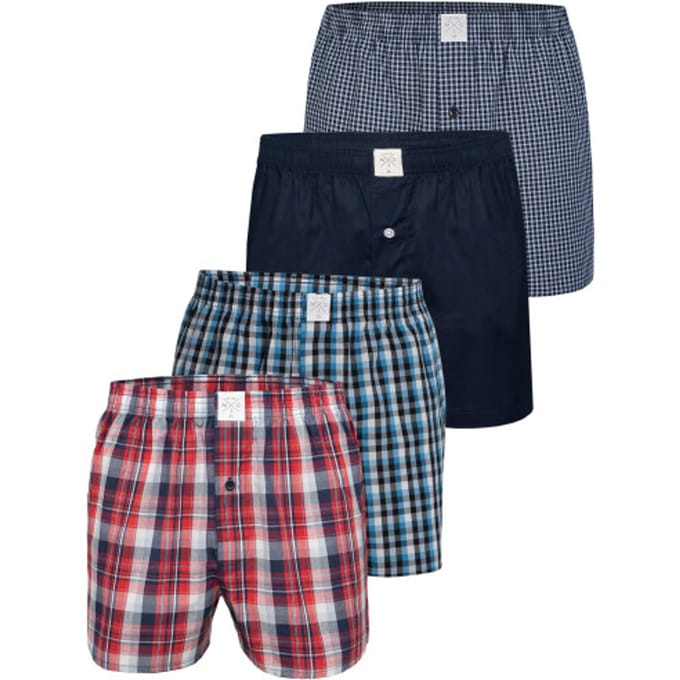 MG-1 Geweven Wijde Boxershorts Heren Core Blauw 4-Pack - Maat M