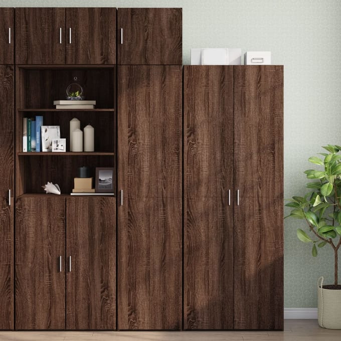 vidaXL - Wandkast - 45x42,5x40 - cm - bewerkt - hout - bruin - eikenkleurig