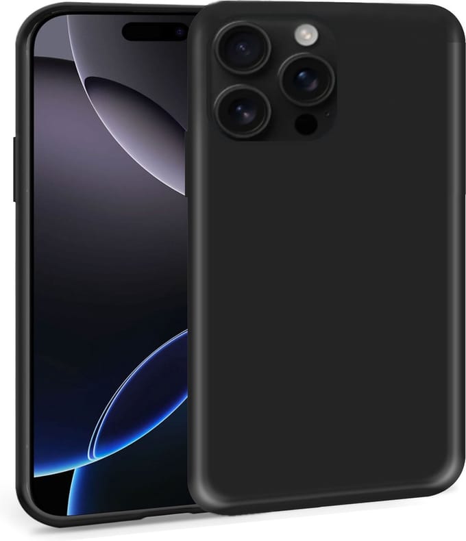 Geschikt voor Apple iPhone 16 Pro Max - Hoesje - Suède Back Cover Case Zwart