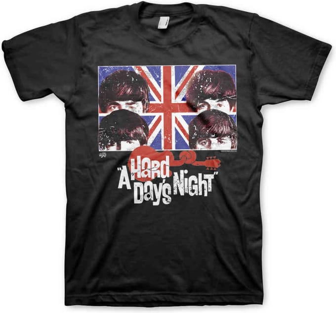 The Beatles Unisex Tshirt -3XL- A Hard Day's Night Zwart
