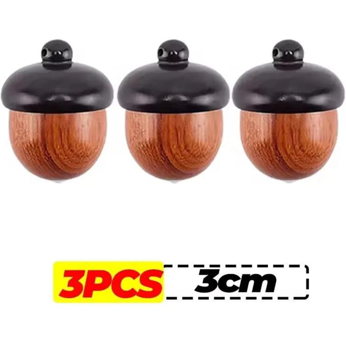 1/20x Mini Houten Eikel Hanger Doos Draagbare Reddingspillendoos Tabletten Organizer Multifunctionele Opbergcontainer DIY Eikel Hanger black