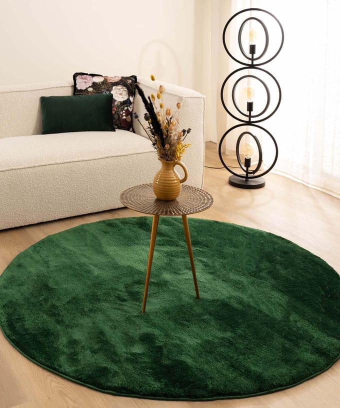 Velours vloerkleed rond - Flair jade 240