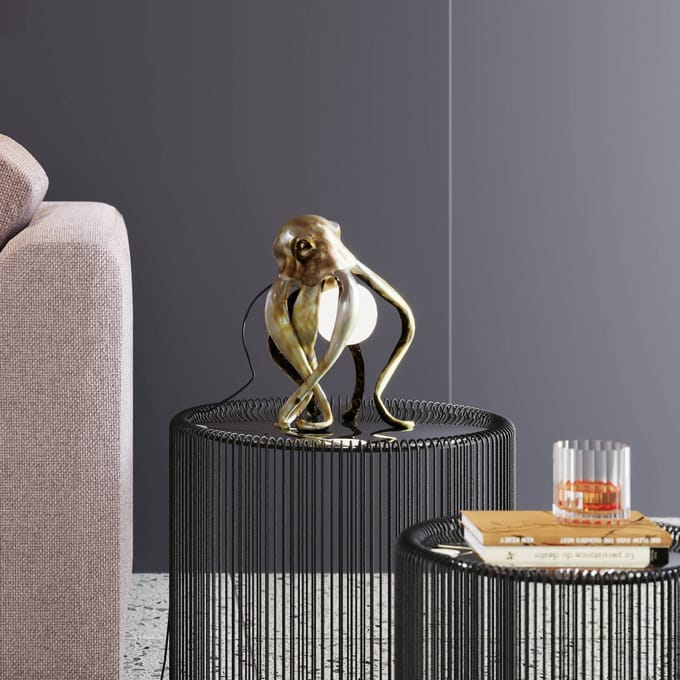 Kare Animal Octopus tafellamp in goud