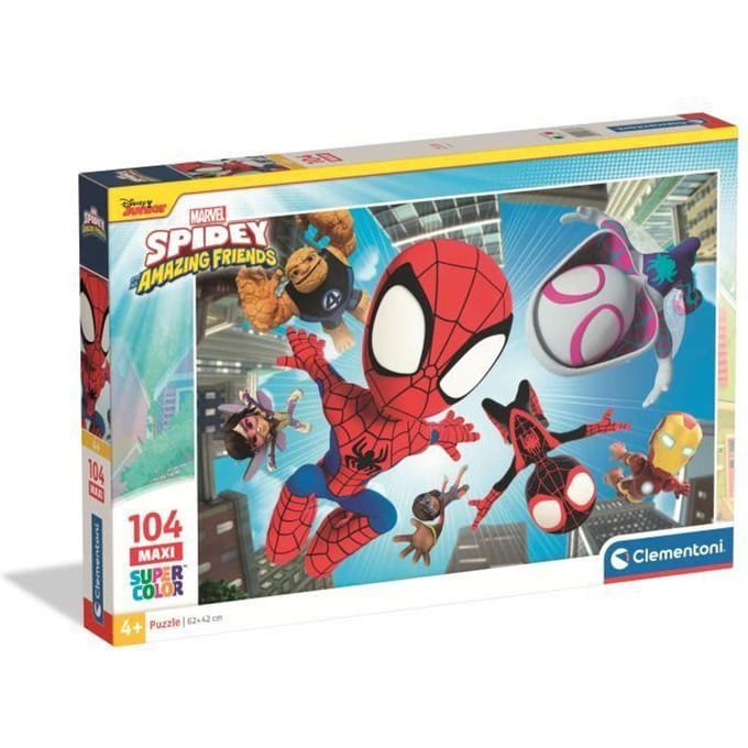 Clementoni - Puzzel - 104 Stukjes - Spidey en zijn Geweldige Vrienden - Kinderpuzzel - Vanaf 4 Jaar