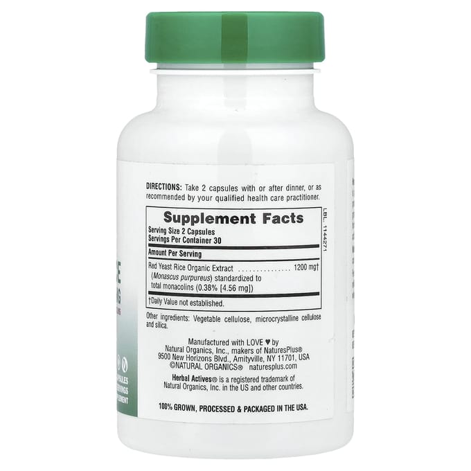 Kruiden Actief, Rode Gist, 60 Capsules (600 mg per capsule)