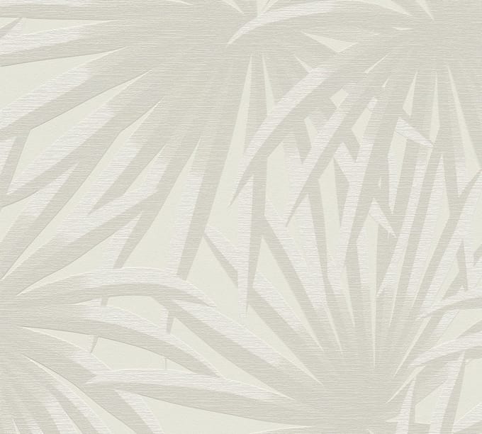 PALMBLADEREN BEHANG | Botanisch - Crème Lichtgrijs - A.S. Création Casual Living