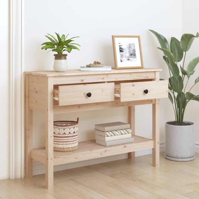 vidaXL - Wandtafel - 100x35x75 - cm - massief - grenenhout