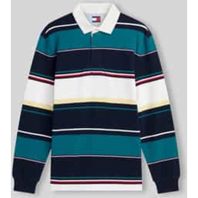 Tommy Hilfiger Relaxed Stripe Rugby Dark Night Navy Multi Größe: XL | Poloshirts Outlet | Herren | Schwarz