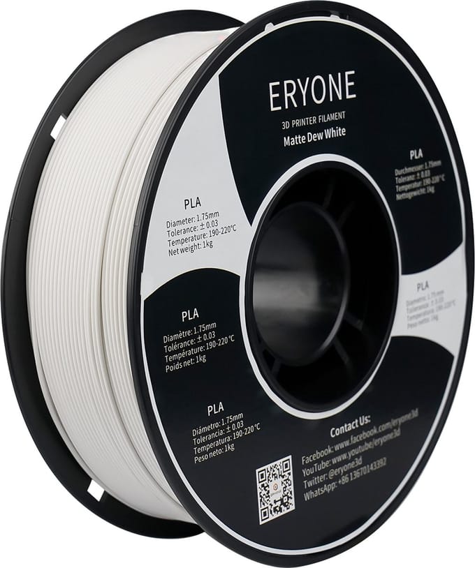 Eryone Mat Wit PLA 1Kg 1,75mm - Matte White 3D-printer Filament