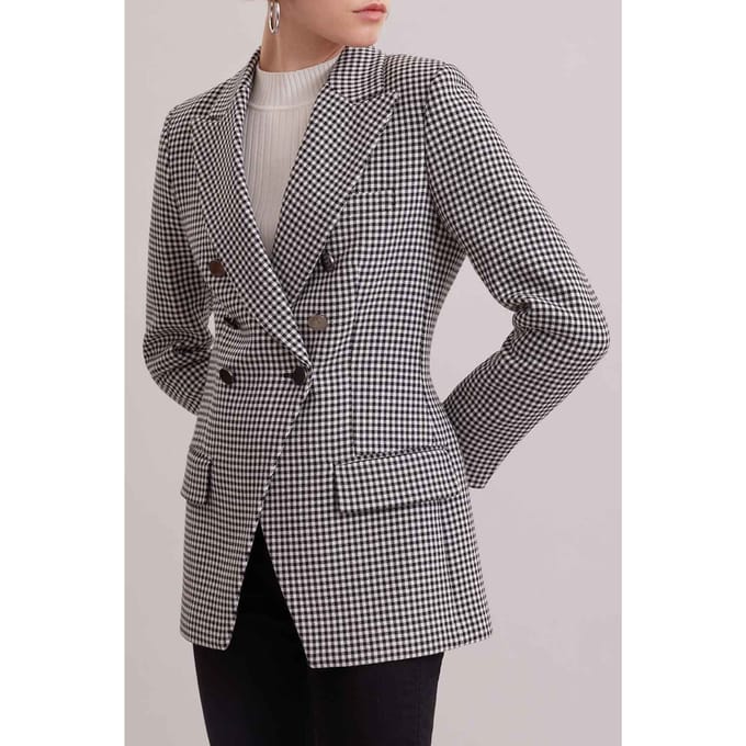 Anne Fontaine Chess Veste Black/white Maat: 38 | Blazers Outlet | Dames | Zwart