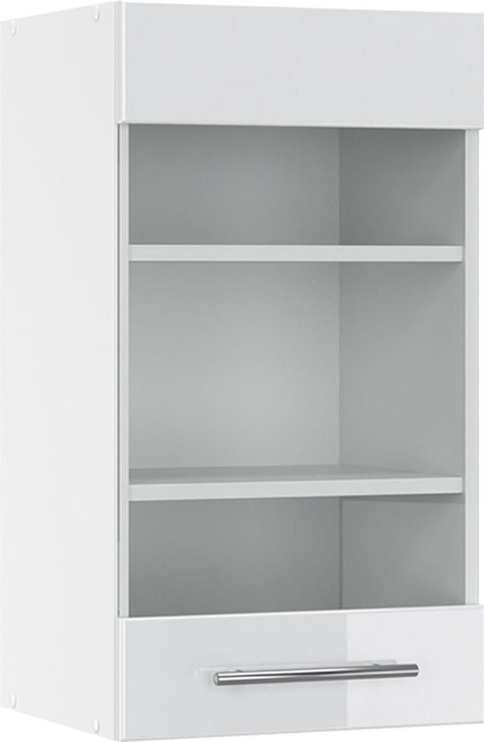 Vicco Fame-Line Glazen keukenkast – 40 cm Wit Hoogglans