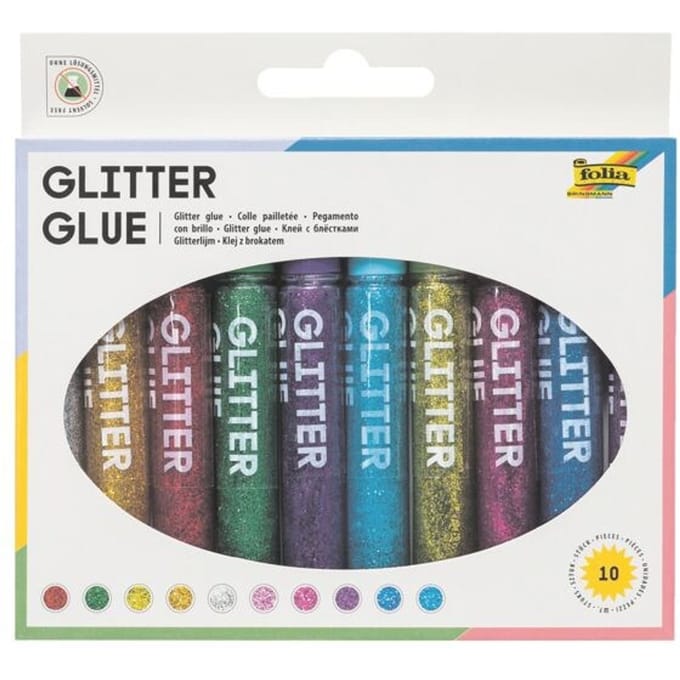 Set van 10 vloeibare lijmstiften »Glitter Glue«