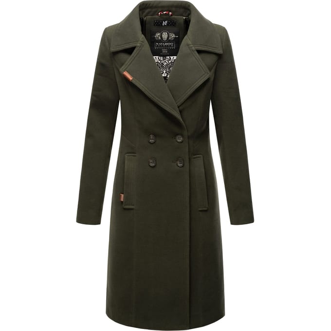 Navahoo Dames Trenchcoat Wooly – Premium Wintermantel met Elegante Pasvorm