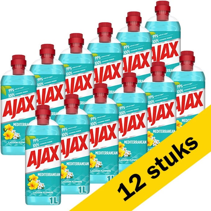 Ajax Mediterraanse Blauwe Bloemen Allesreiniger 12 x 1000ML