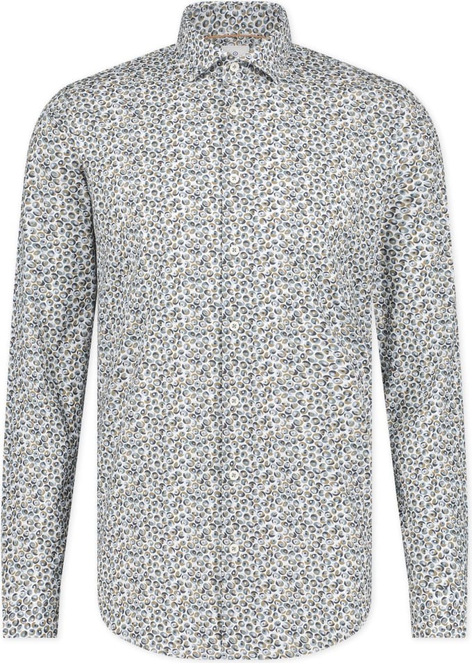 Blue Industry Overhemd Print Groen - Maat 43 - Heren - Overhemden Casual