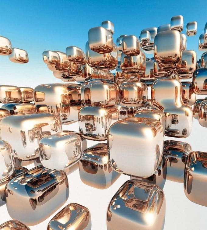 Fotobehang - Silver Cubes 225x250cm - Vliesbehang