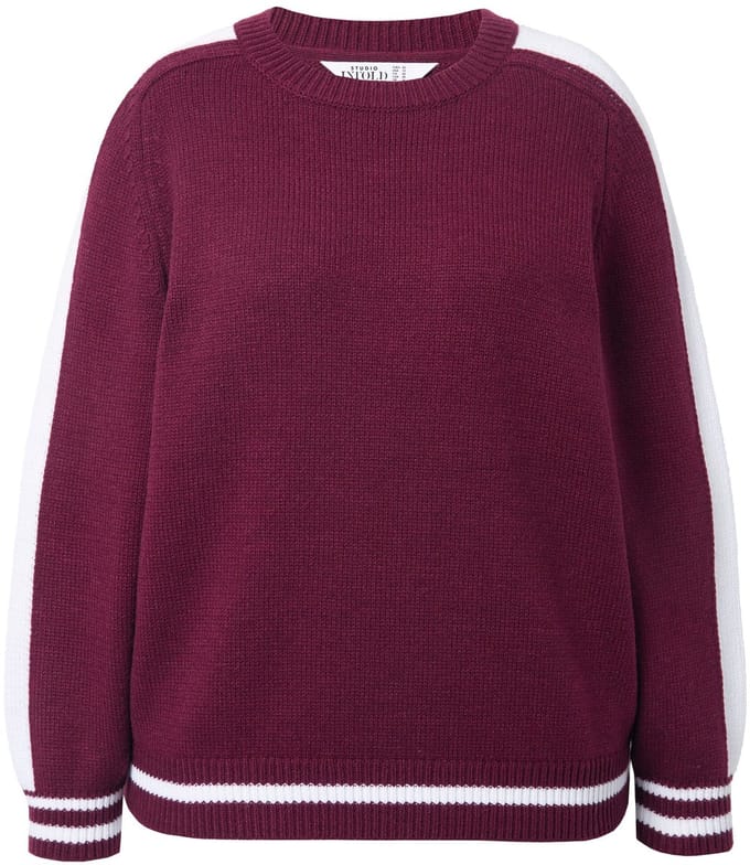 Studio Untold - Dames - Trui oversized lange raglanmouw - Wijnrood - Maat 58+