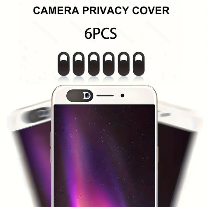 6 stuks Mobiele Telefoon Computer Camera Privacy Beschermhoes zwart