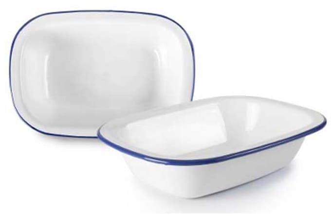 Platte Rechthoekige - IBILI - 905022 - Geëmailleerd Staal - 25 x 19 x 6 cm - Wit wit