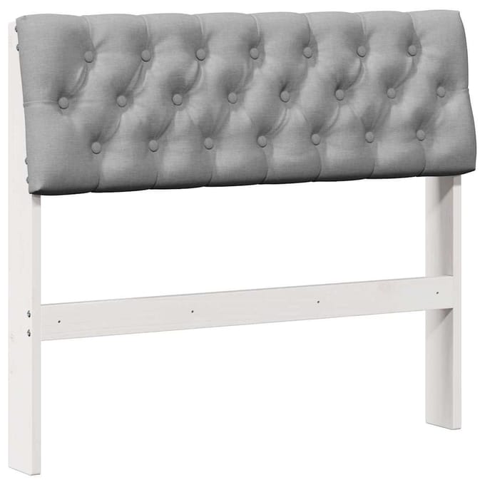 vidaXL Gestoffeerd hoofdbord Lichtgrijs 90 cm Massief grenenhout