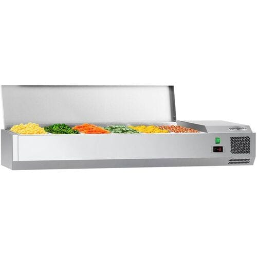 GGM Gastro Opzetkoelvitrine ECO - 1400x335mm - 6x GN 1/4 zilver
