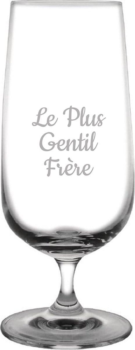 Bierglas op voet gegraveerd - 41cl - Le Plus Gentil Frère