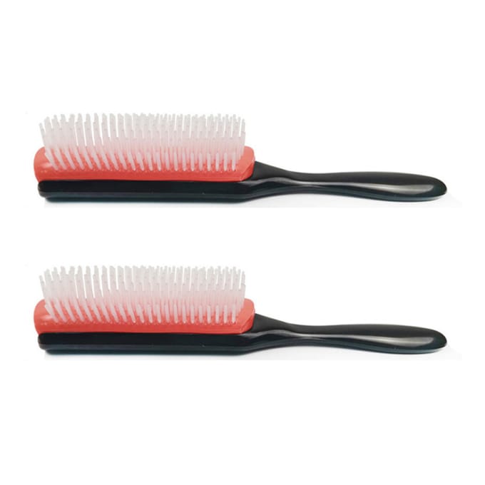 2 Stuks 9 Rijen Haarborstel Nylon Borstelharen Stylingborstel Krullend Haar Ontwarborstel voor Scheiding white