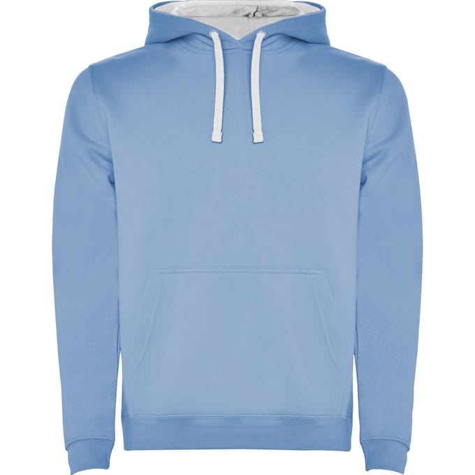 Roly Heren Urban Hoodie (Hemelsblauw/Wit)