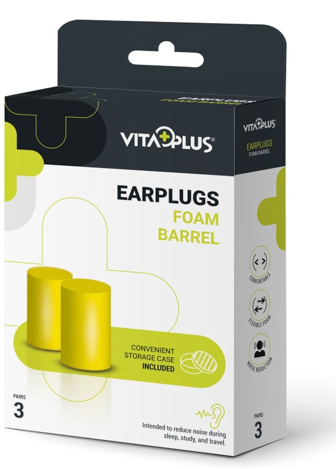 Vitaplus Earplugs Foam Barrel (3 paar)