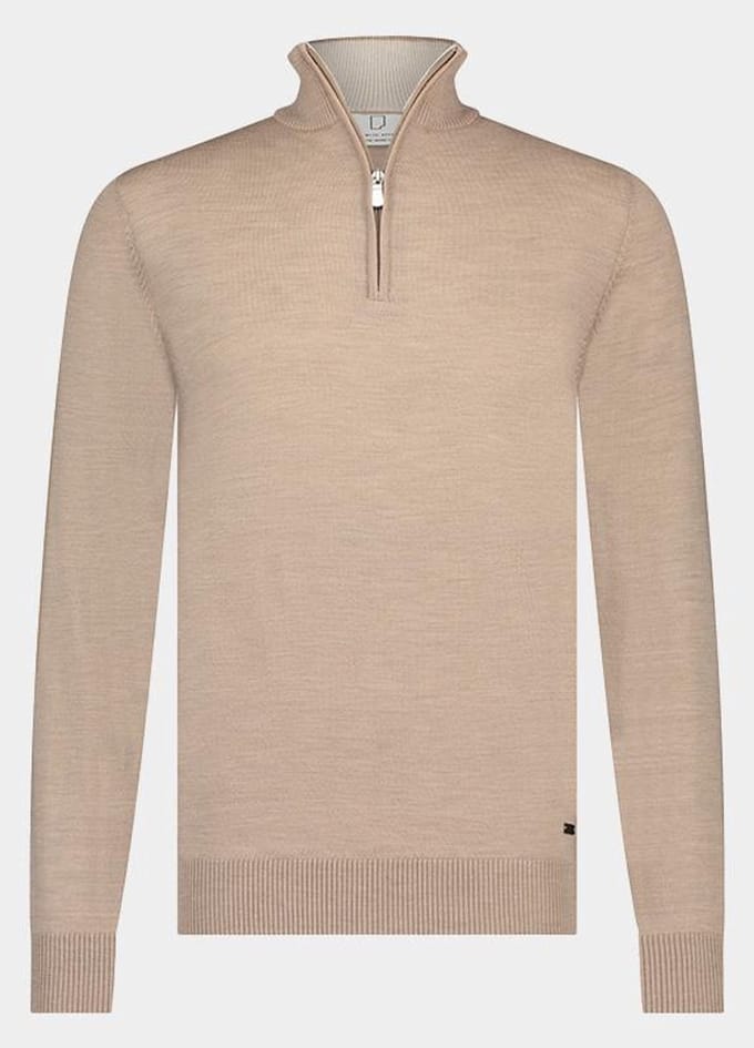 Born With Appetite Half Zip Beige Lux Pull Halfzip Merino BWA00005LU15/2500