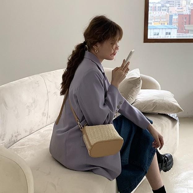 Zomerstrooien Handtas Mode Handtas Dames Tas Alle Mode Één Schouder Diagonale Span Tas bruin