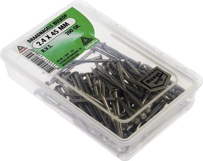 Deltafix spijkers 2,1 x 40 mm - RVS - bolkop