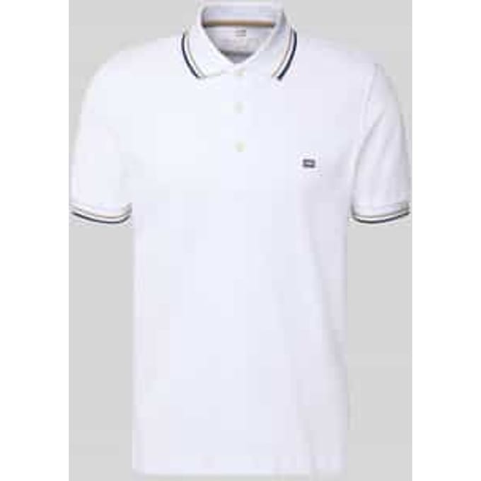 regular fit poloshirt met contrasterende strepen