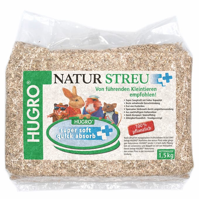 2x1,5kg Hugro Natuurstrooisel Knaagdier