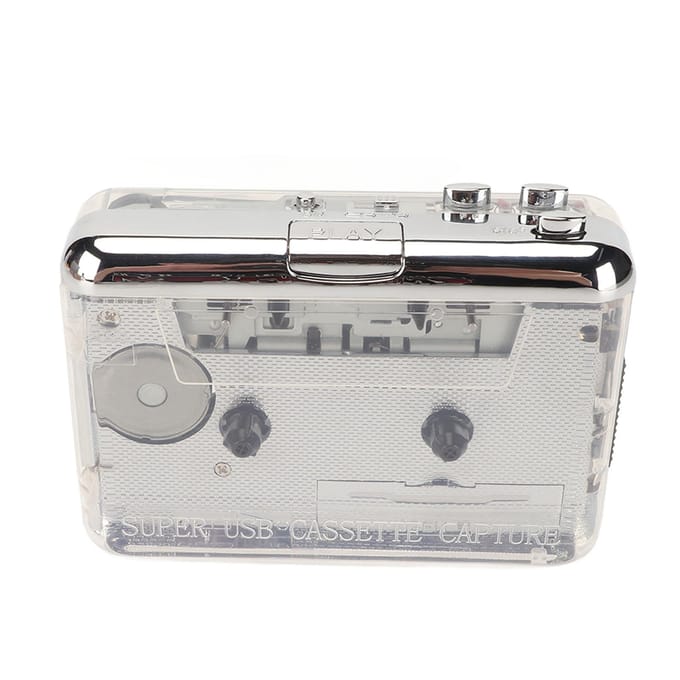 Cassette naar MP3 Converter Retro HiFi Stereo Geluid USB Cassettespeler met Transparante Behuizing