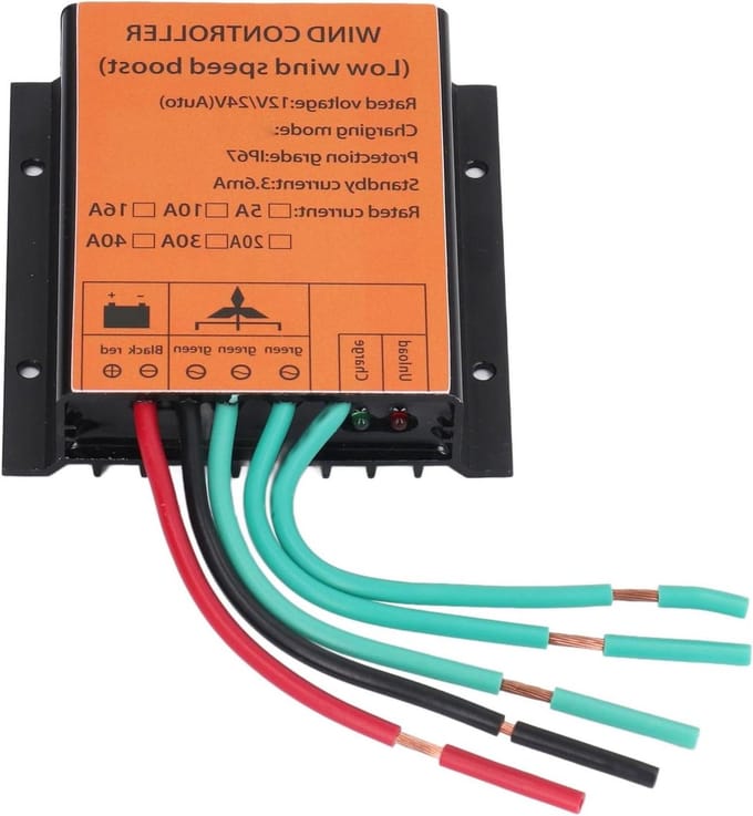 Windturbine Laadregelaar - Windgenerator Controller - Energie Opwekken - MPPT Power Point Tracking - 40A - Zwart