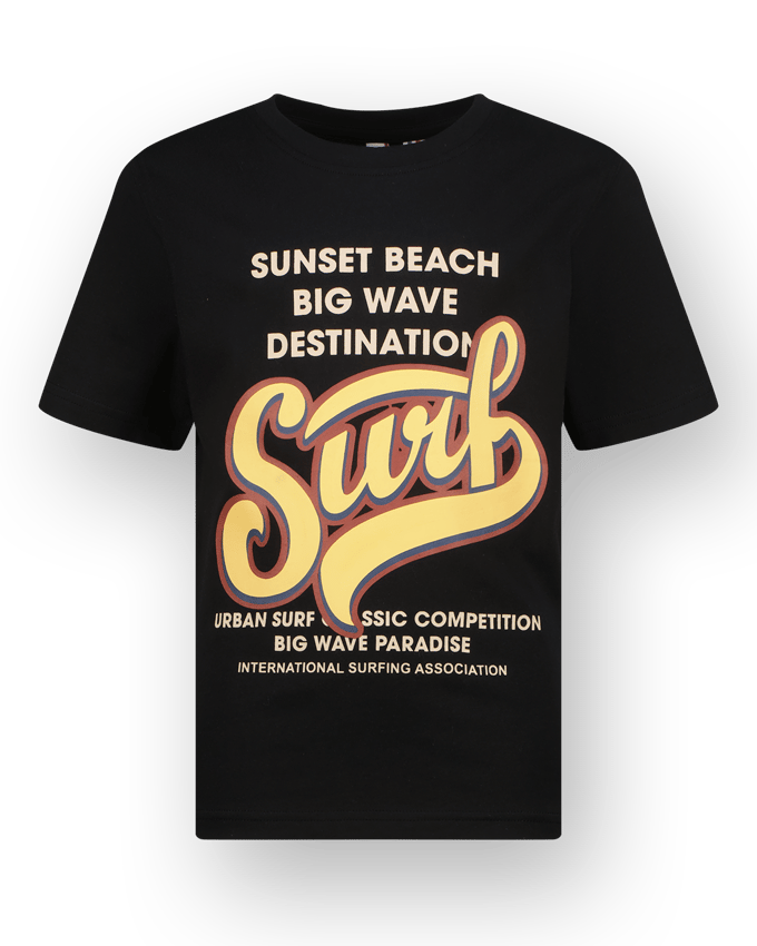 Vingino Haider Deep Black Maat: 2 | T-Shirts Outlet | Unisex | Zwart